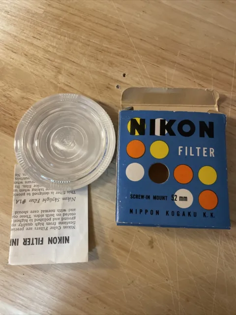 Estuche caja de filtro OEM Nikon 52 mm Sky instrucciones (sin filtro) Japón