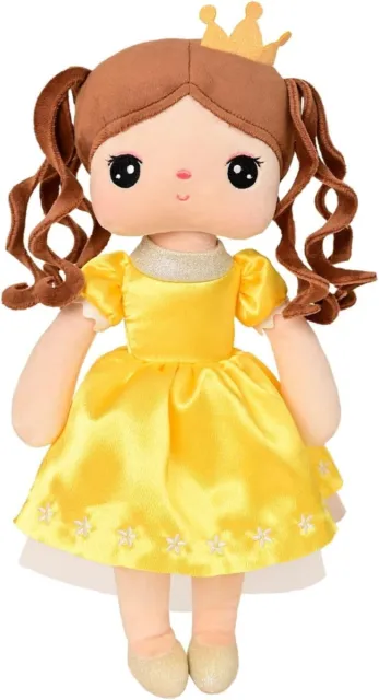 Soft Baby Princess Dolls, 14.17" Cute Plush Rag Toys with Crown Plush Figure