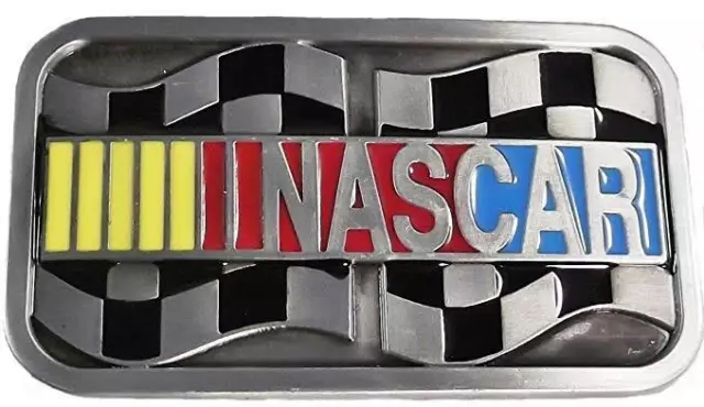 Belt Buckle Nascar Logo Motor Racing Usa Pewter 3D