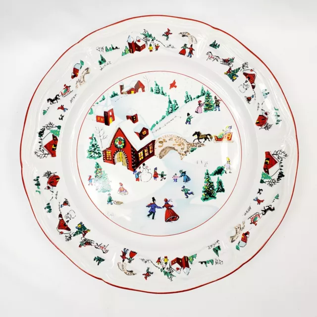 Farberware White Christmas 12" Round Serving Platter 1995 Katherine Babonovsky