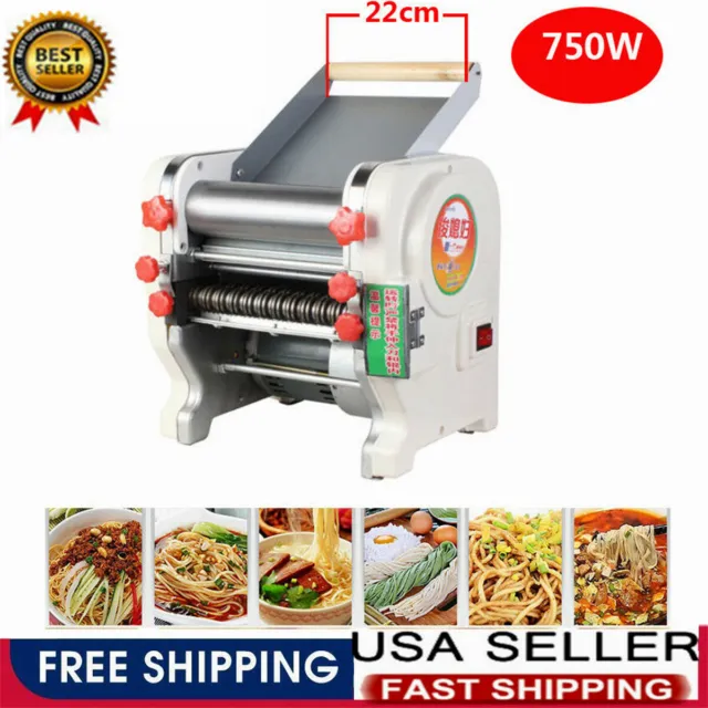 220V Electric Noodle Machine Commercial Pasta Press Dumpling Skin Maker 750W
