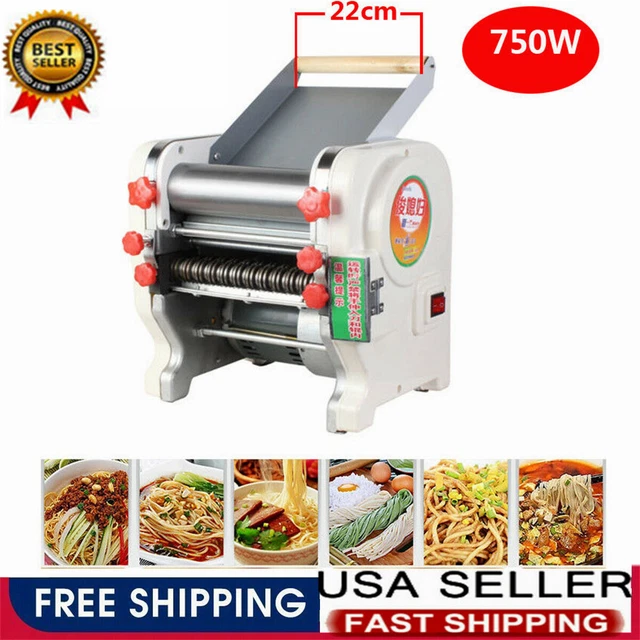 220V Electric Noodle Machine Commercial Pasta Press Dumpling Skin Maker 750W