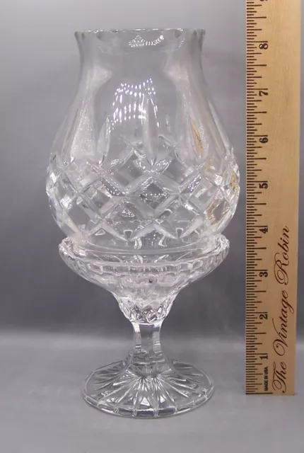 Gorham Crystal King Edward Hurricane Fairy Lamp Candle Holder Clear Glass