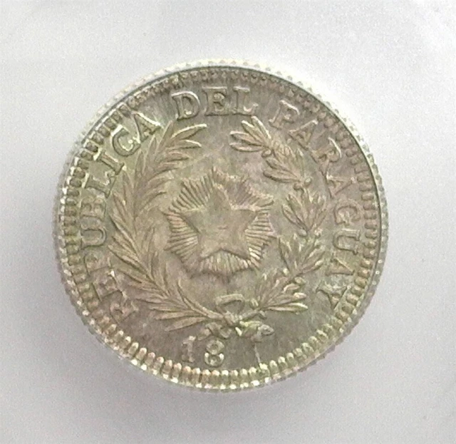 Paraguay 18Xx Silver 20C On Argentina 20C Icg Ms65 Km#27 Paraguay Pattern Die*