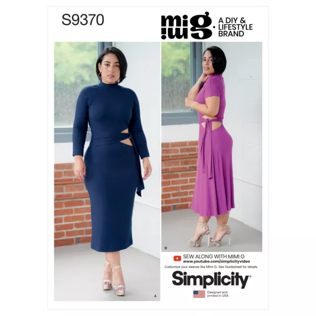 Simplicity NÄHMUSTER S9370 Misses Kleid mit Taillenausschnitt 6-14 oder 16-24