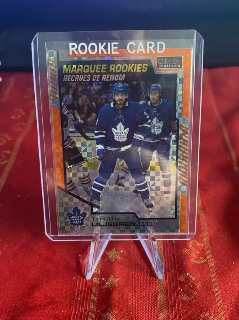 2020-21 OPC Platinum Timothy Liljegren Marquee Rookies Orange Checkers 4/25