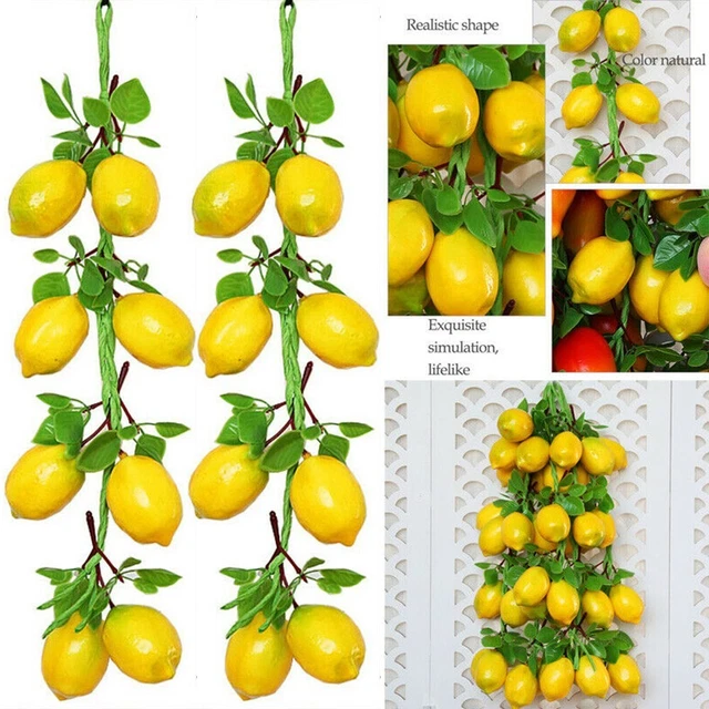 2 cuerdas limón realista pared/puerta artificial decoración de frutas colgante Wohno