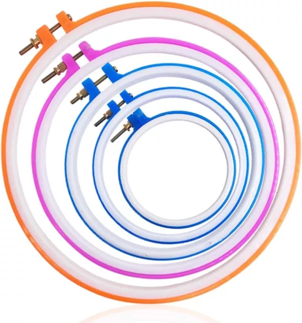 Set di 5, cerchi da ricamo, anello cerchio in plastica per punto croce... 2
