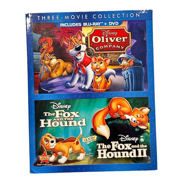 DISNEY 3-MOVIE COLLECTION Oliver and Company Fox the Hound 1 & 2 Blu ...