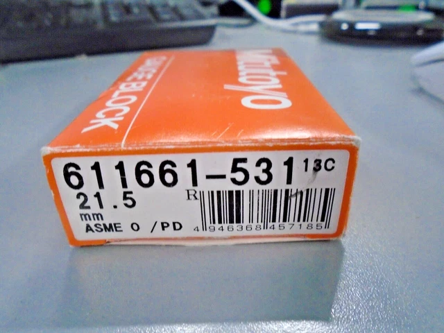 21.5mm Mitutoyo Precision Steel Gauge Gage Block   Certified sealed 130121