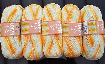 DK 5 X 100g Baby Double Knitting yarn Nako Baby Luks Minnos Petit multicolour 