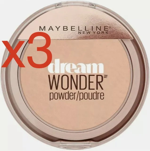 3 PACK! Maybelline New York DREAM WONDER Powder #80 Medium Buff Value Bulk Lot!