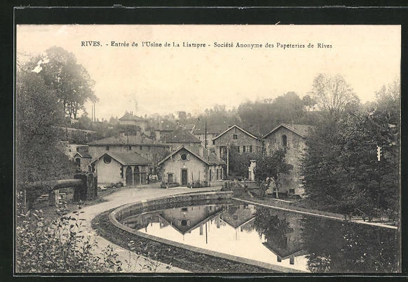 CPA Rives, Entrance to the Liampre Factory, Société Anonyme des Papieries de R