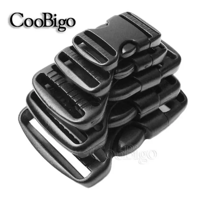 3/4"~2"Plastic Dual Adjustable Side Release Buckle Outdoor Tatical Backpack Part