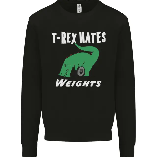 T-Rex Hates Weights Funny Gym Training Top Kids Sweatshirt Jumper
