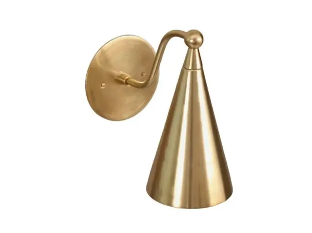Handcrafted Modern Style Mid Century Raw Brass Wall Lamp Light Mid Century Itali