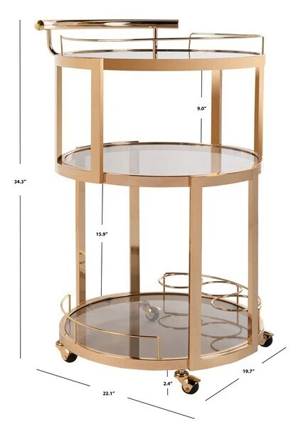 Safavieh Round Bar Cart And Wine Rack, Reduced Price 2172717273 BCT8002A