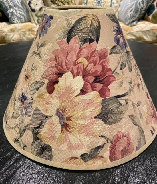 Vintage Floral Chintz Damask Cloth Lamp Shade Botanical Shabby Cottage Garden