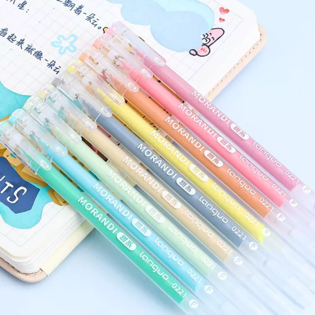 9PCS Multi Color Gel Ink Pens Morandi Marker Kawaii Gray Pens Set