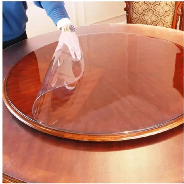 Waterproof Round Transparent Tablecloth PVC Table Pad Table Cover  Household