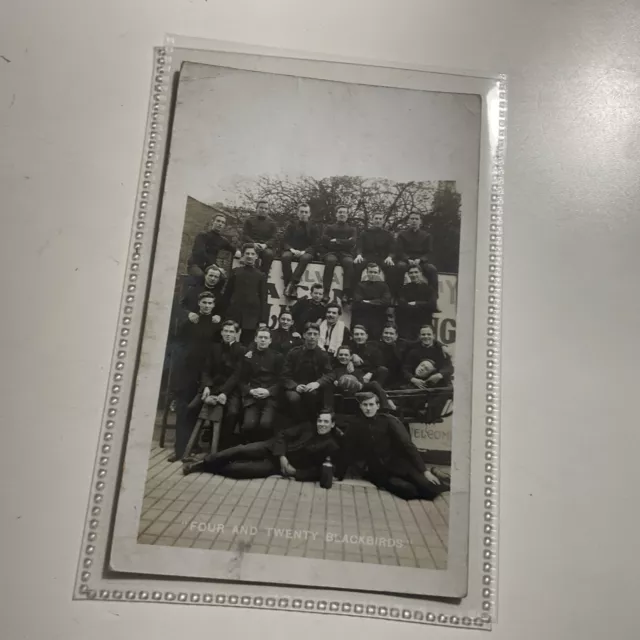 “Four And Twenty Blackbirds” Vintage Photo Postcard Of Men In Salvation Army