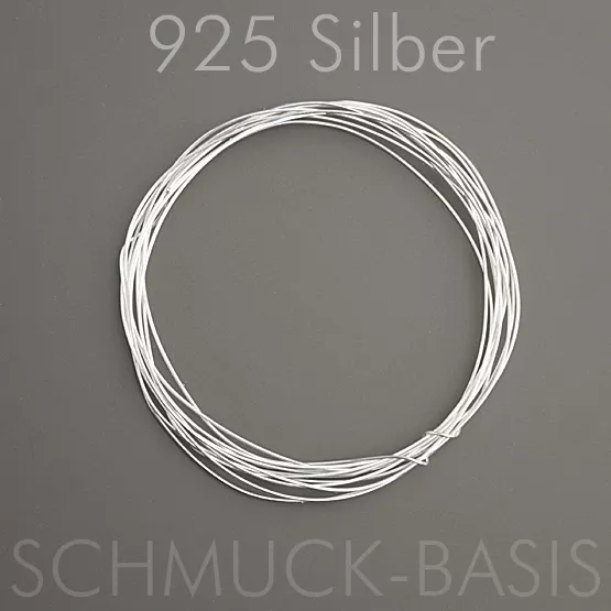 2 m Silberdraht (echt); 925 Silber; Strickdraht 0,25 mm