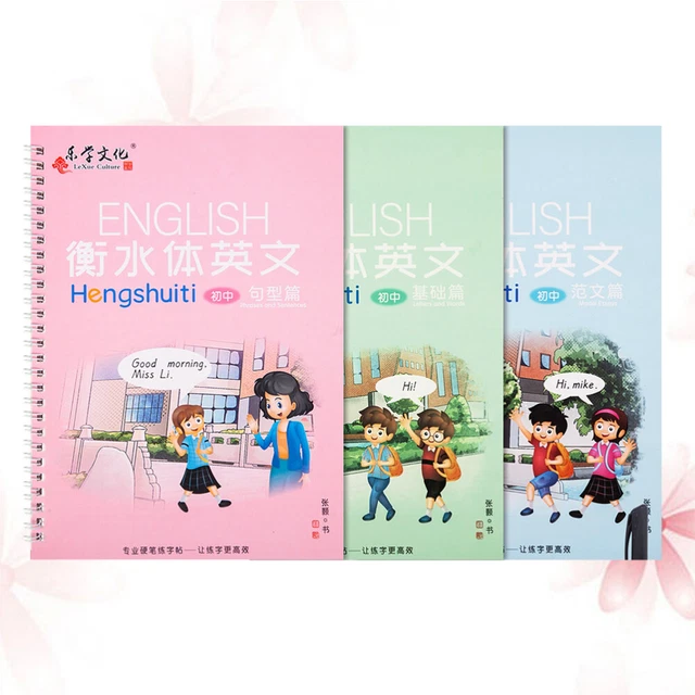 Cuaderno inglés para adultos caligrafía inglesa para estudiantes lápiz