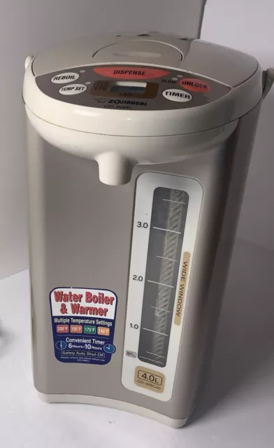 Zojirushi CD-WBC40 Micom 4L Water Boiler Warmer Silver With Power Cord *READ*