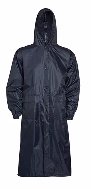 NEW MENS WATERPROOF Long Rain Coat PVC Wet Work Kagoul Jacket Fishing Mac  £11.99 - PicClick UK