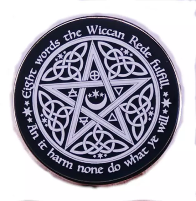 Vegvisir Runes Pentagram Norse Viking Sun Moon Witch Wiccan 1.2" Enamel Pin