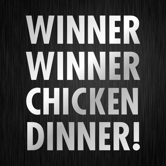 Winner Winner Chicken Dinner Fun Gamer Silber Auto Vinyl Decal Sticker Aufkleber