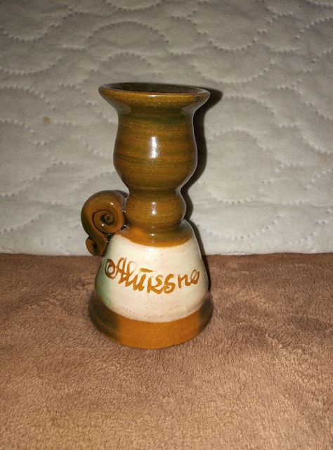 clay mini candlestick handmade Latvia Aluksne