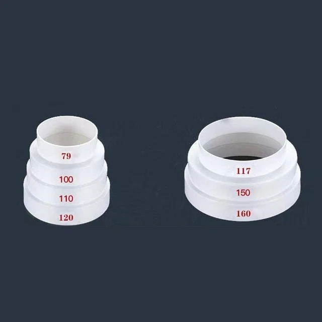 Couplage conduit de ventilation blanc forme ronde avec 6 variantes 80 mm 160 mm