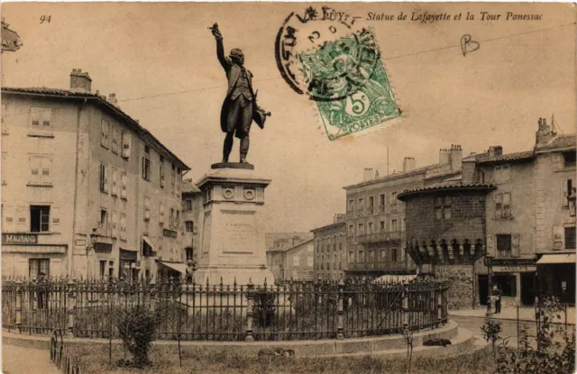 CPA Le PUY - La Statue de LAFAYETTE et le Tour Panessac (588739)