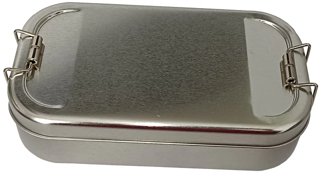 Lunchbox Frühstücksbox Blechdose Brotdose Weißblech silber 700ml