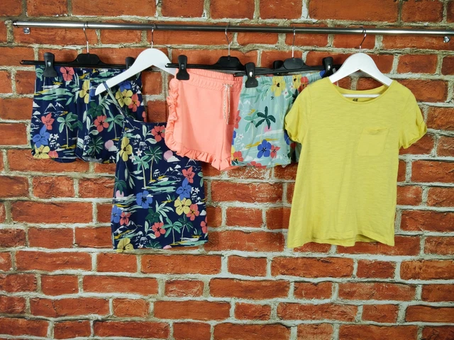 Girls Bundle Age 7-8 Years M&S Matalan H&M Shorts Tee Top Organic Cotton 128Cm