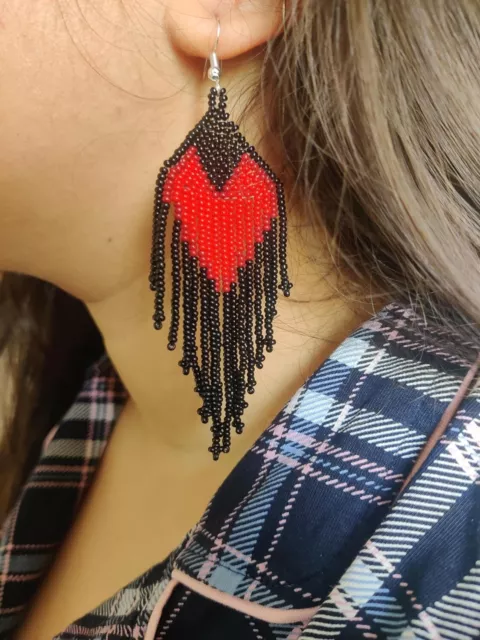 Seed Beaded Earrings for Women Fashion Glass Hoop Earring Ethnic native american