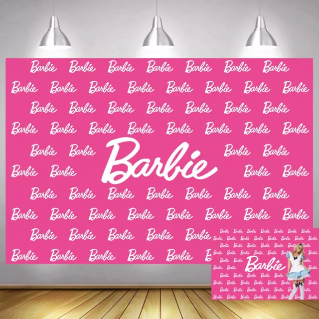 Pink Barbie Backdrop Princess Girls Birthday Party Photo Background Home Banner