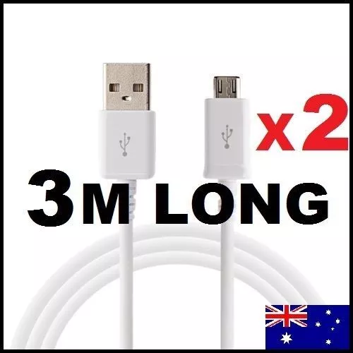 2X 3 Meter MICRO USB DATA CHARGER CABLE FOR SAMSUNG GALAXY S6 S5 S4 Note 2 3 HTC