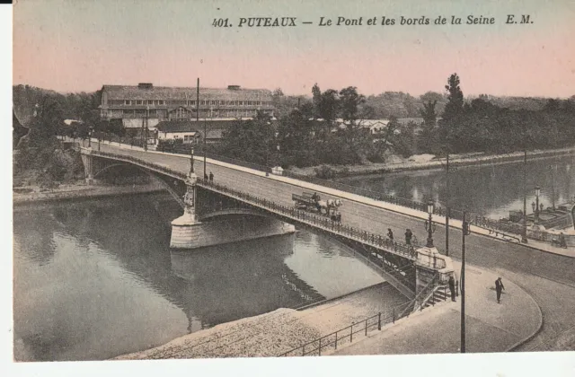 Cpa Puteaux Le Pont Et Les Bords De La Seine