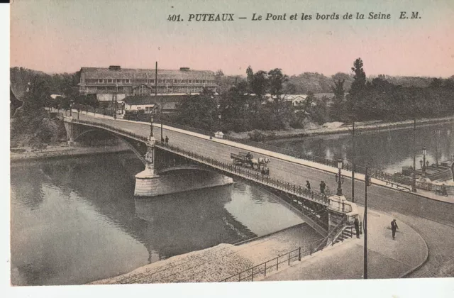 Cpa Puteaux Le Pont Et Les Bords De La Seine