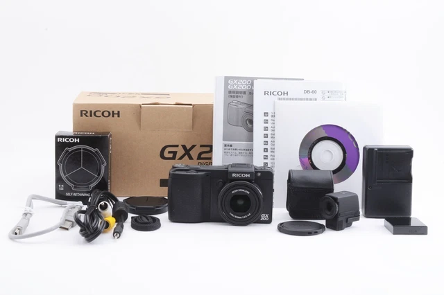 [84 Shots] Ricoh GX200 12.1MP Compact Digital Camera Black VF-1 Kit [Near MINT]
