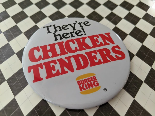 Burger King They're Here Chicken Tenders Metal Fast Food Pin Vintage