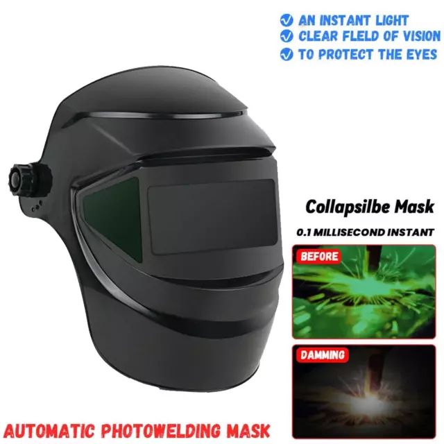 Welding Helmet Mask Auto Darkening Welder Arc Tig Mig Solar-Powered T7E2