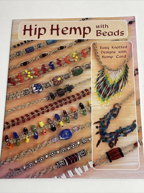 Collar de pulsera con cordón de joyería de cáñamo de cadera con cuentas diseños fáciles anudados