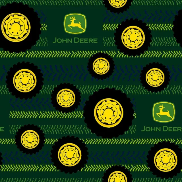 Fat Quarter John Deere Traktor Reifenwerfen 100 % Baumwolle Steppstoff