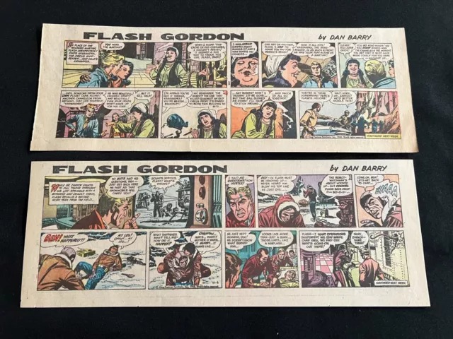#Q02 FLASH GORDON by Dan Barry Lot of 22 Sunday Quarter Page Comic Strips 1968 3