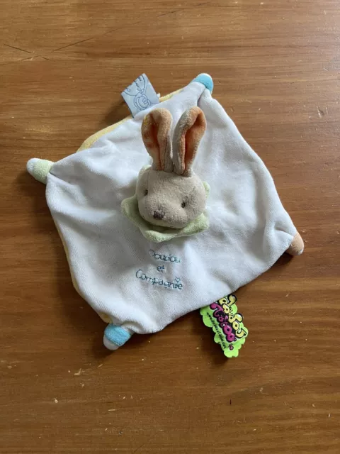 Doudou plat lapin de sucre vert - Doudou et compagnie