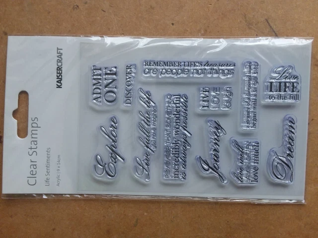"Life Sentiments" clear stamp set x 12 by Kaisercraft unused