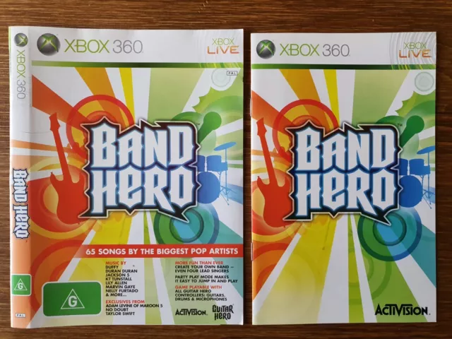 Band Hero - Microsoft Xbox 360 - Genuine Case Insert & Manual Only